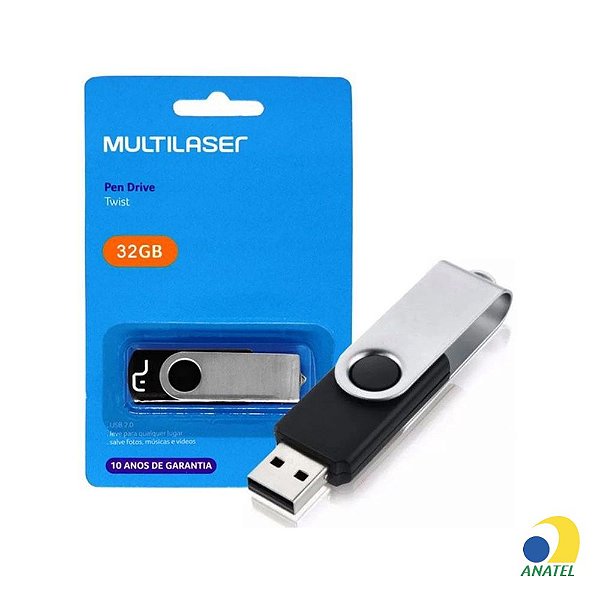 Pen drive Multilaser Twist 2.0 32gb Preto - PD589