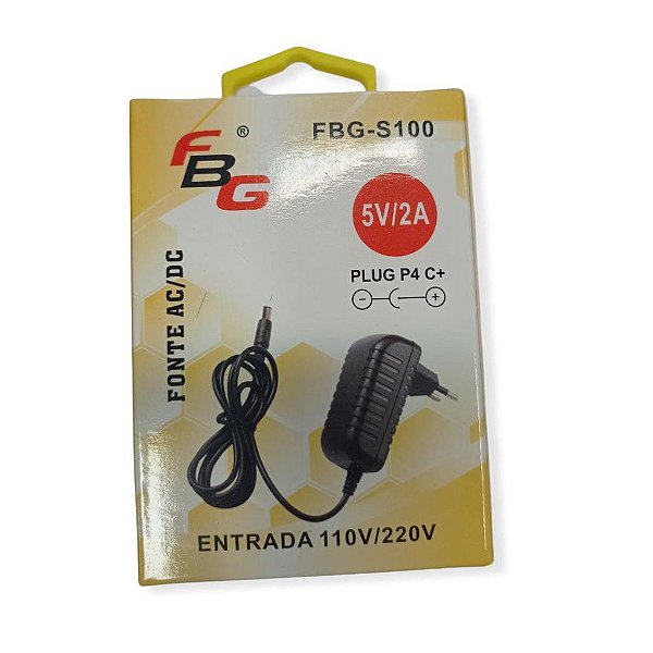 Fonte Bivolt 5V. 2A Pino P4 5.5mm - FBG-S100/ FBG