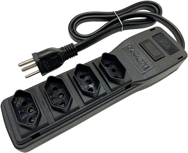 Filtro de Limha Multicraft +T PRETO 4 Tomadas 1540V a BIvolt 21947