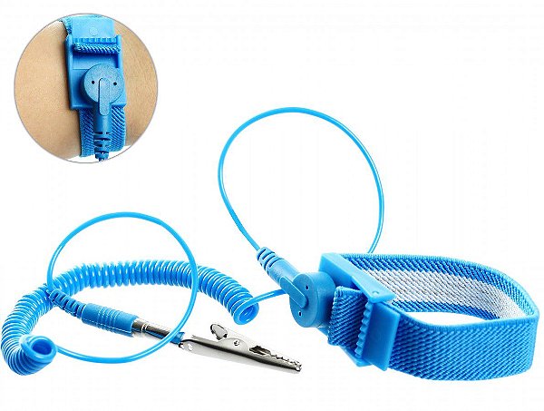 Pulseira Antiéstática com Fio Aterramento
