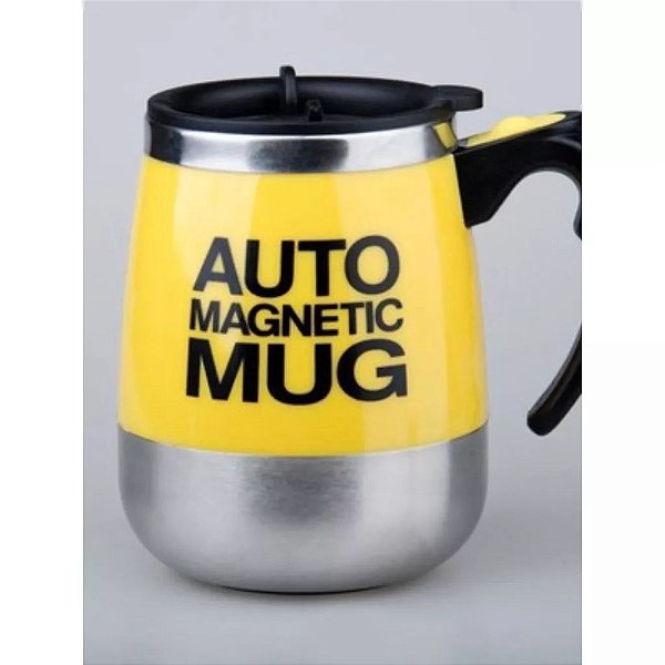 Caneca Elétrica Magnética Automática Mistura Shake Café Chá- Amarelo