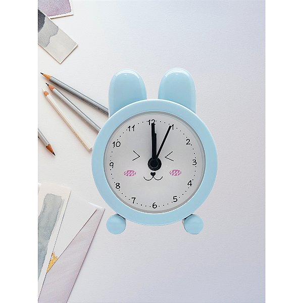 Mini Relógio Infantil Coelho BM-A210-Azul
