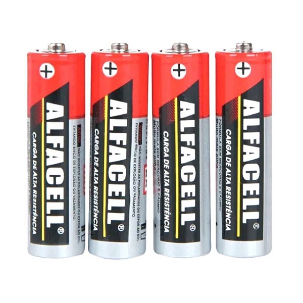 Pilha de Zinco AA  com 4 Unidade Alfacell R6P-4SG