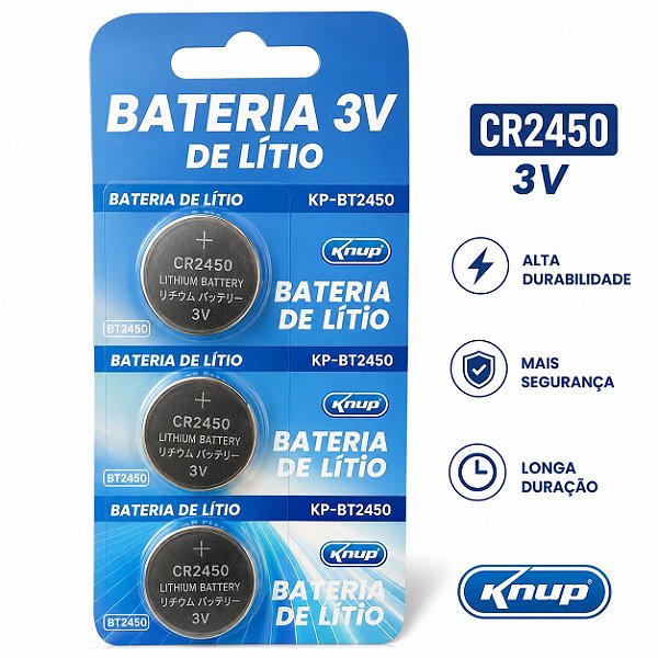 Bateria Lítio Knup CR2450 3V  KP-BT2450