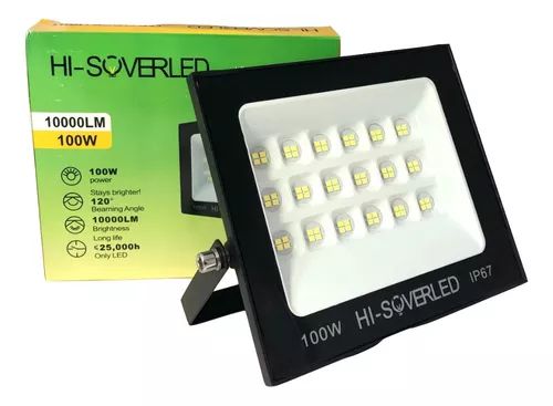 Refletor Led 100w Holofote Bivolt Prova Dágua IP67 Frio