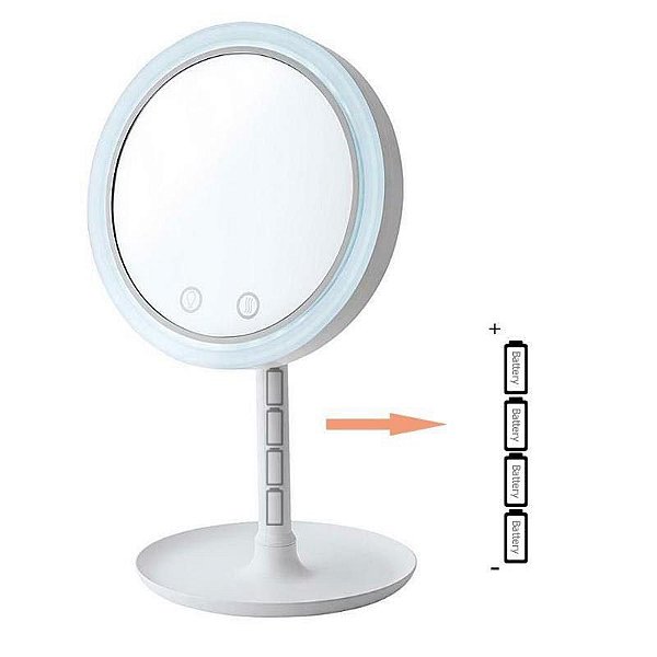Espelho Seca Maquiagem Vento Touch Mirror Fan Led Make-890