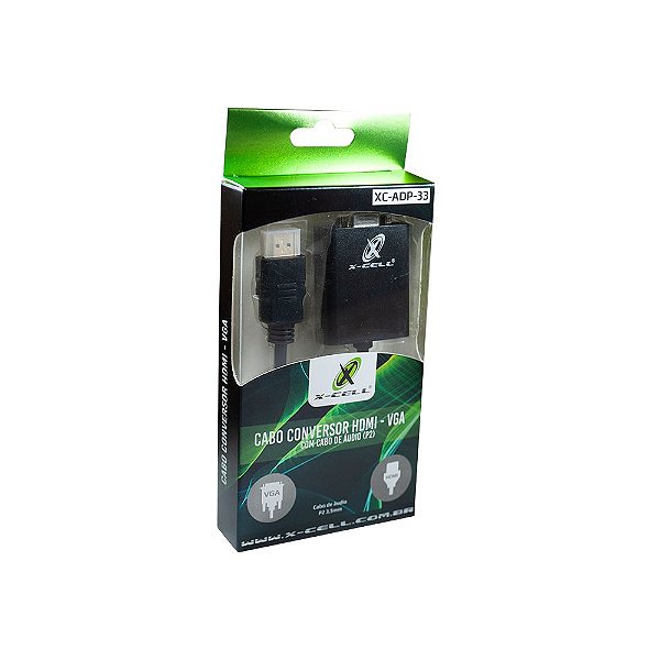 Cabo Conversor HDMI para VGA Com Cabo De Áudio X-Cell- XC-ADP-33