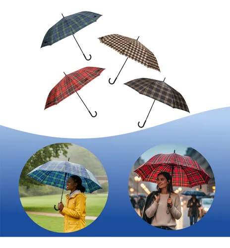 Guarda Chuva Xadrez Automático 8 varetas LQ-12023 Cor; Xadrez Aleatorio