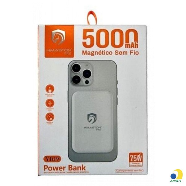 Carregador Portátil 5000 Magnético Sem Fio H´maston YD19