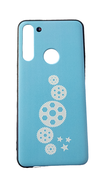 Capas Diversas para Motorola G8 - Estampa Engrenagem Azul