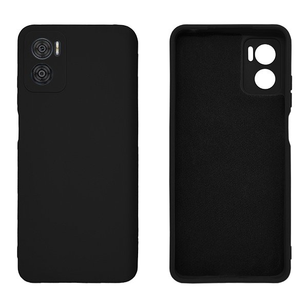 Capa de Silicone para Motorola E22 - Preto