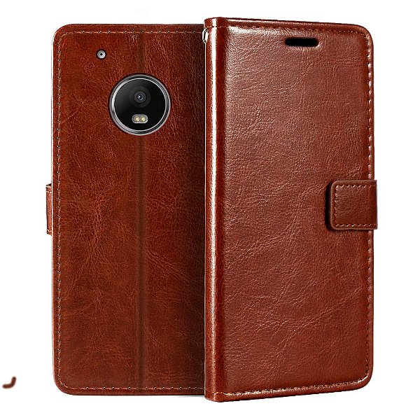 Capa Carteira Motorola G5 Plus - Marrom  CPC-MTG5P-MR