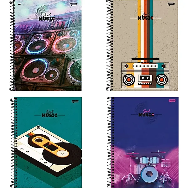 Caderno Universitário 80 Folhas Soul Music Jandaia