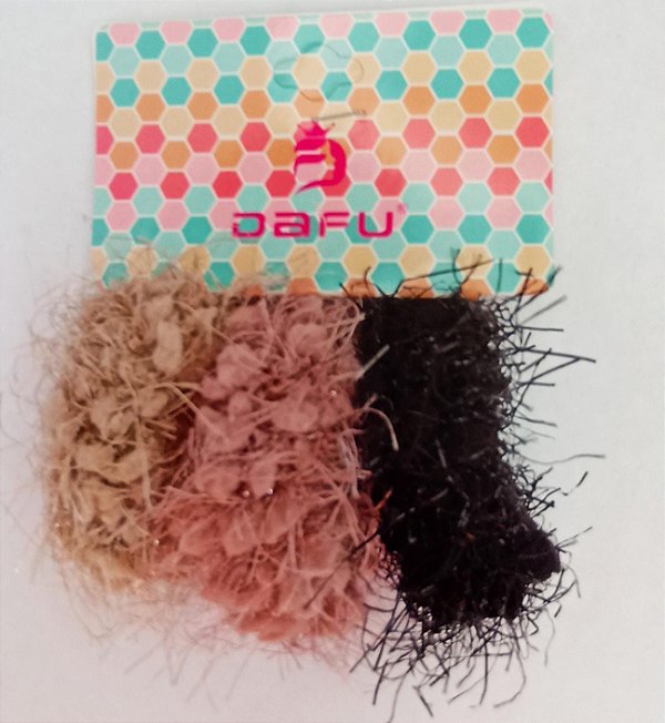 Rabico Elástico Scrunchie Aveludada Colorida  Com 3 UnidadesDF402-RB1003-3