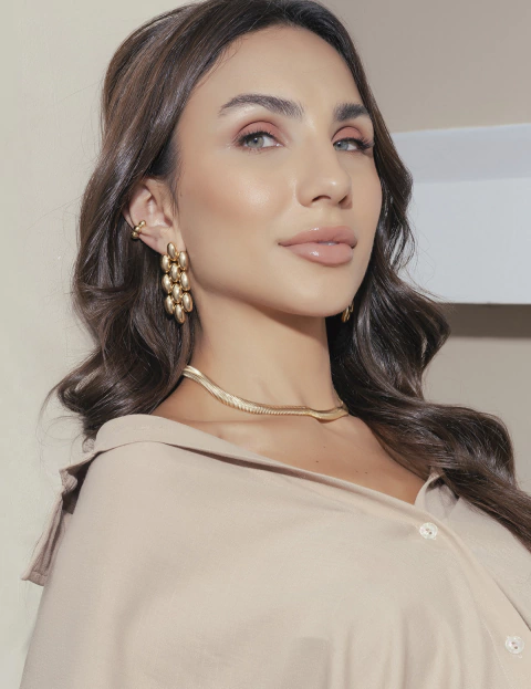 Brinco Grande Bijuteria Sofisticada Visual Marcante BG-1