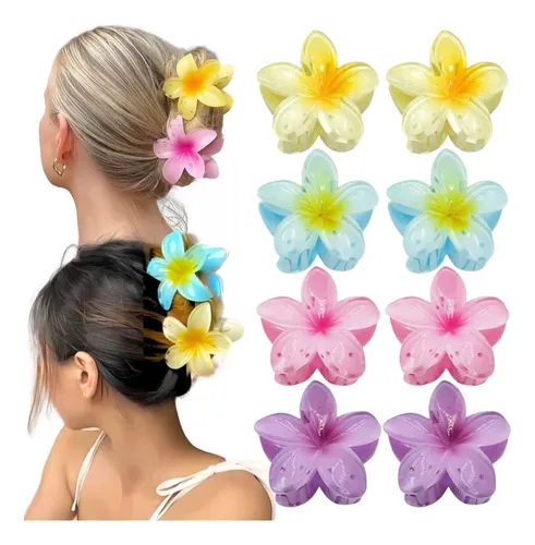 Kit 2 Piranha De Cabelo  Flor Media Colorida Tendencia DF415-PR73