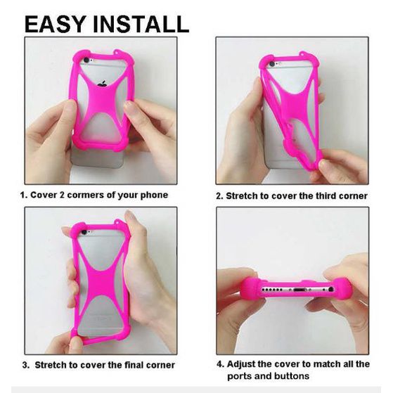 Capa de Celular Silicone com Bolinha Anti-Impacto Case Capinha Universal - Rosa Pink