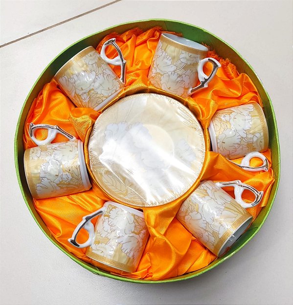 Conjunto De Seis Xícaras Para Café Em Porcelana Esmaltada  DM Brasil,