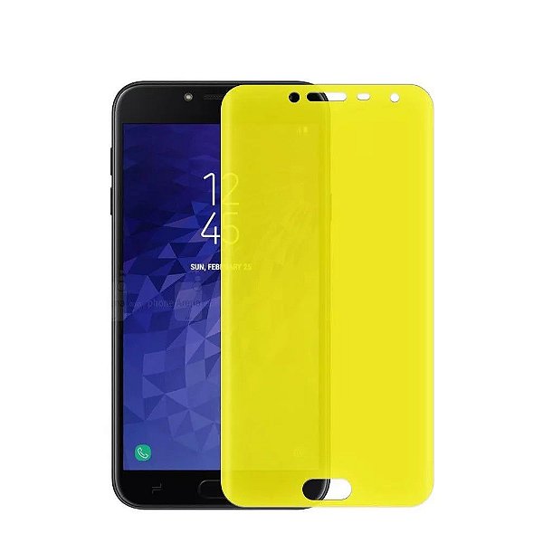 Película de Gel Silicone Flexível Cobre Toda a Tela Samsung J4 -Transparente