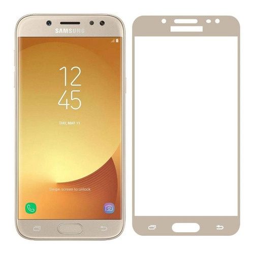 Película 3D de vidro temperado bordas douradas samsung J4 -dourado