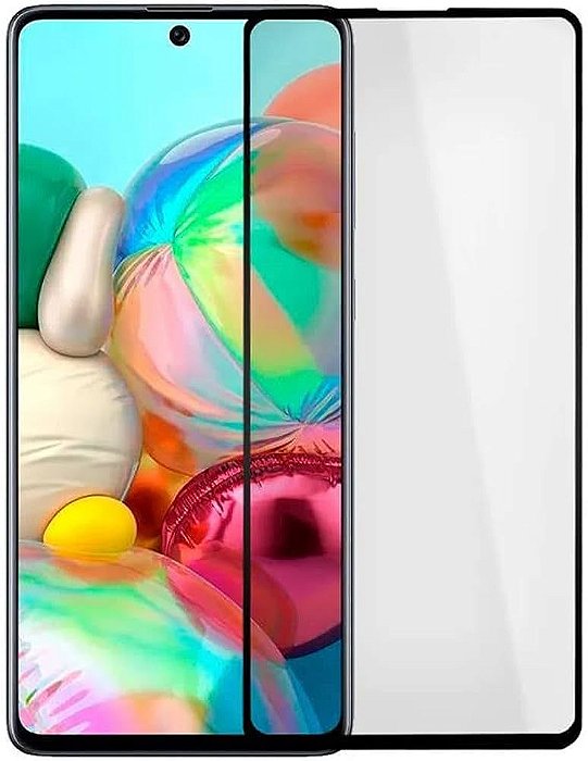Película 3D de Vidro Temperado Bordas Pretas Samsung A71 -Preto