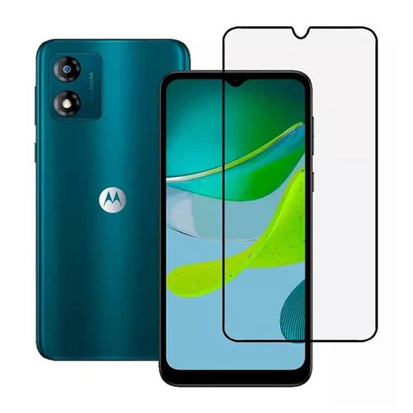 Película 3D de Vidro Temperado Bordas Pretas Motorola E13-Preta