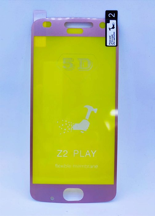 Película 3D de Vidro Temperado Bordas Douradas Motorola Z2 Play-Dourado