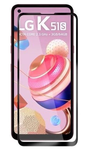 Película 3D de Vidro Temperado Bordas Pretas LG K51S -Preto
