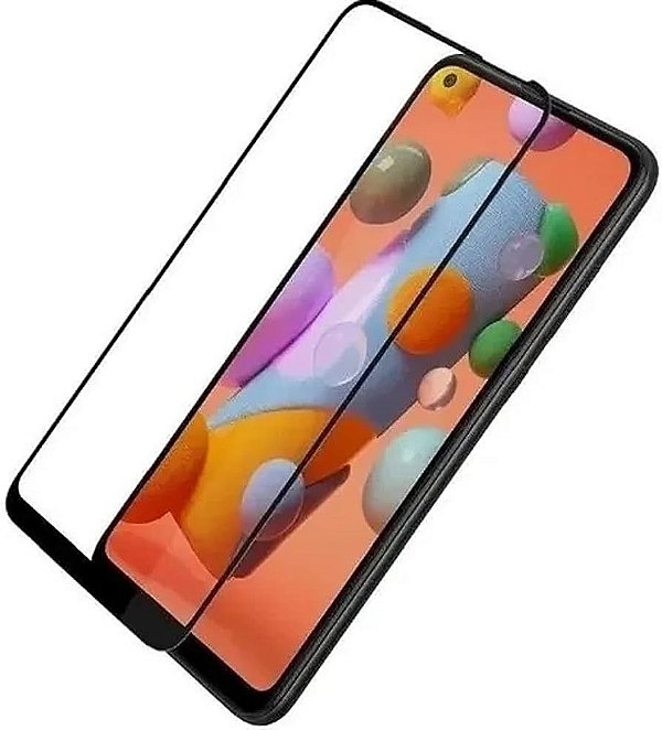 Película 3D de Vidro Temperado Bordas Pretas Samsung A11 -Preto