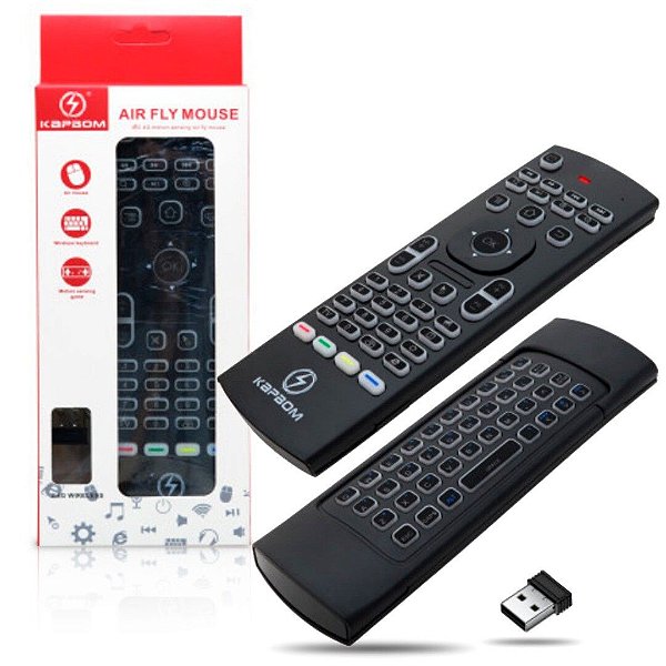 Controle Remoto com Mini Teclado Universal Receptor USB KAPBOM - KA-1110