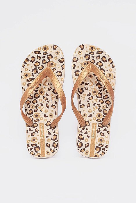 Chinelo Feminino Ipanema Happy - 25279-Bege-Ouro