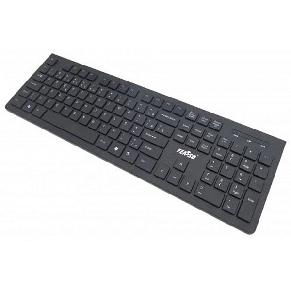 Teclado Chocolate Ultrafino 7mm Slencioso Feasso  FACT-22
