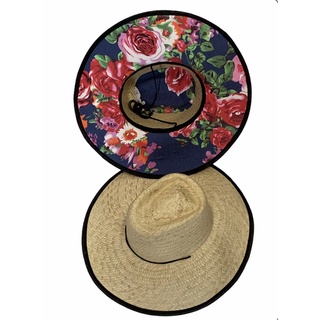 Chapéu De Praia Estampado Palha Natural Com Forro Cores Diversas CPECD-1000