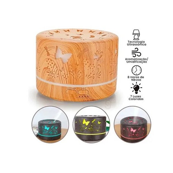 Aromatizador Umidificador Difusor Ultrassónico Luminária Led 700ml  B-MAX BM100
