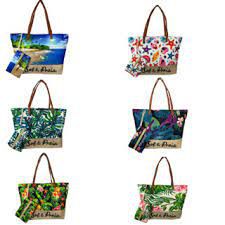 Bolsa de Praia Feminina Grande com Carteira Estampada Piscina Verão Viagem STB108-2
