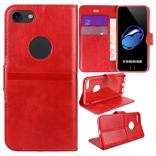 Capa Carteira para Iphone 7 -Vermelho - CPC-IPH7-VM