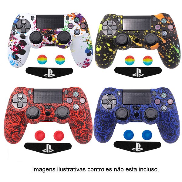 Case Proteção Silicone Especial para Controle Ps4  Estampas Diversas - CSPS4-ESDIV