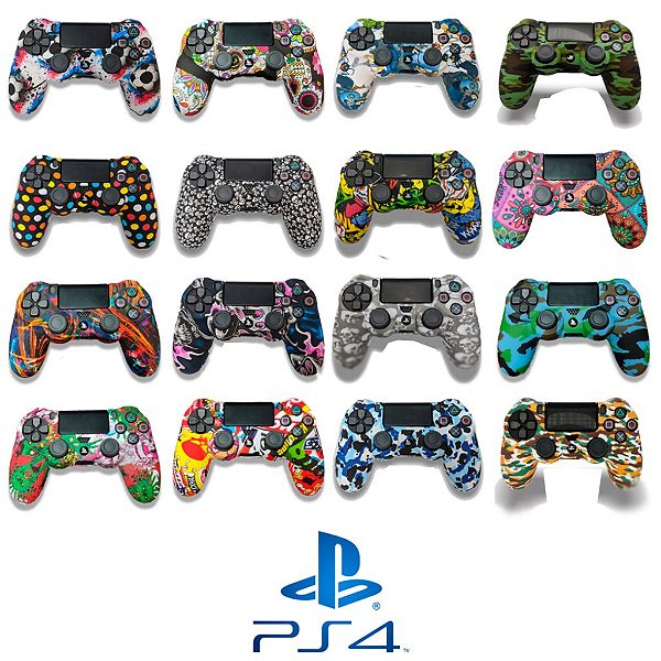 Case Proteção Silicone Especial para Controle Ps4  Estampas Diversas - CSPS4-ESDIV
