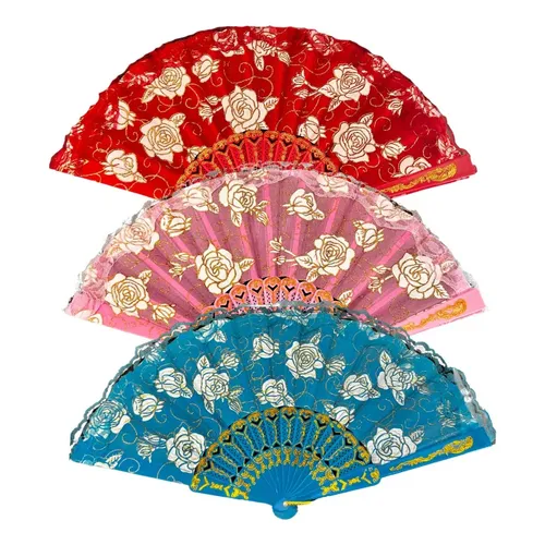 Leque De Tecido Modelo Luxo Com Renda