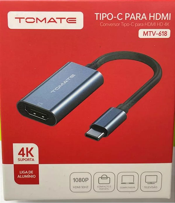 Conversor Type-C Para HDMI HD 4K Tomate MTV-618