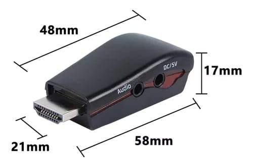 Conversor Hdmi para VGA com áudio Full HD 1080p Power