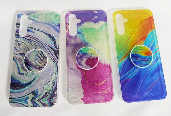 Capa de Silicone para Samsung A14 5G - Transparente Com Gliter CPS-SMA14-GLITER