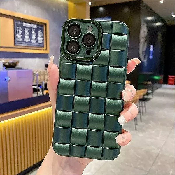 Capinha Deluxe Grid Acrílico Phone para capa iPhone 11 / 12 / 13 / 14