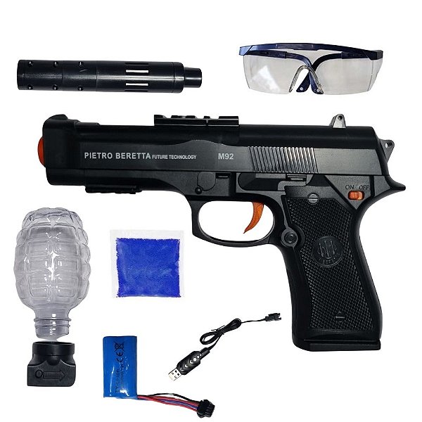 Pistola Lançador Elétrico Beretta Preto Orbeez Leão 1523  LEAO1523