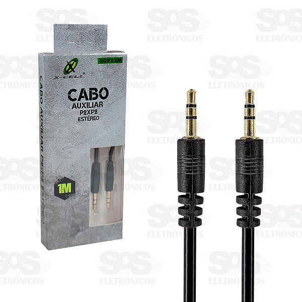 Cabo Auxiliar Áudio P2xP2 Stereo x-cell XC-P2-1M