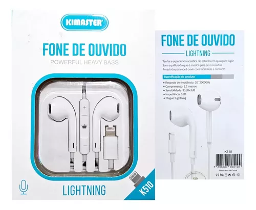 Fone de Ouvido Lightning Branco K510L