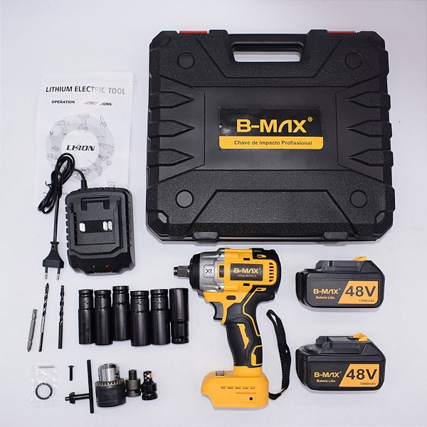 Parafusadeira de Impacto 48V 2 Baterias 12000MAH BM-DZ13