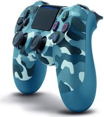 Controle Joystick Compatível Com PS4 Paralelo PlayStation Camuflado Azul