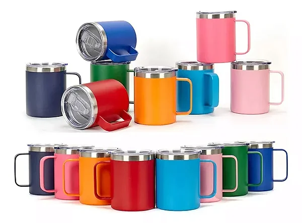 Caneca de Térmica com Alça Inox C/Tampa 360ML WU-005