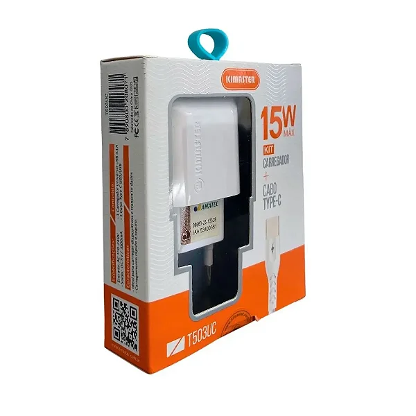 Kit Carregador 1 USB + Cabo USB-C 3.1A T503UC